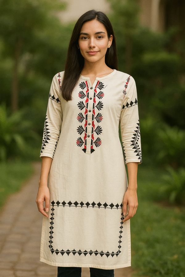 Kurti White & Black