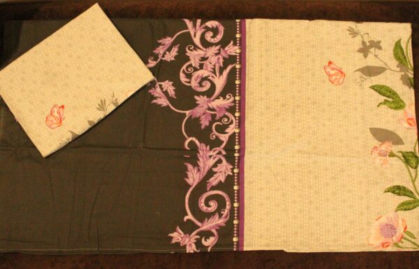 White Grey Double Bedsheet